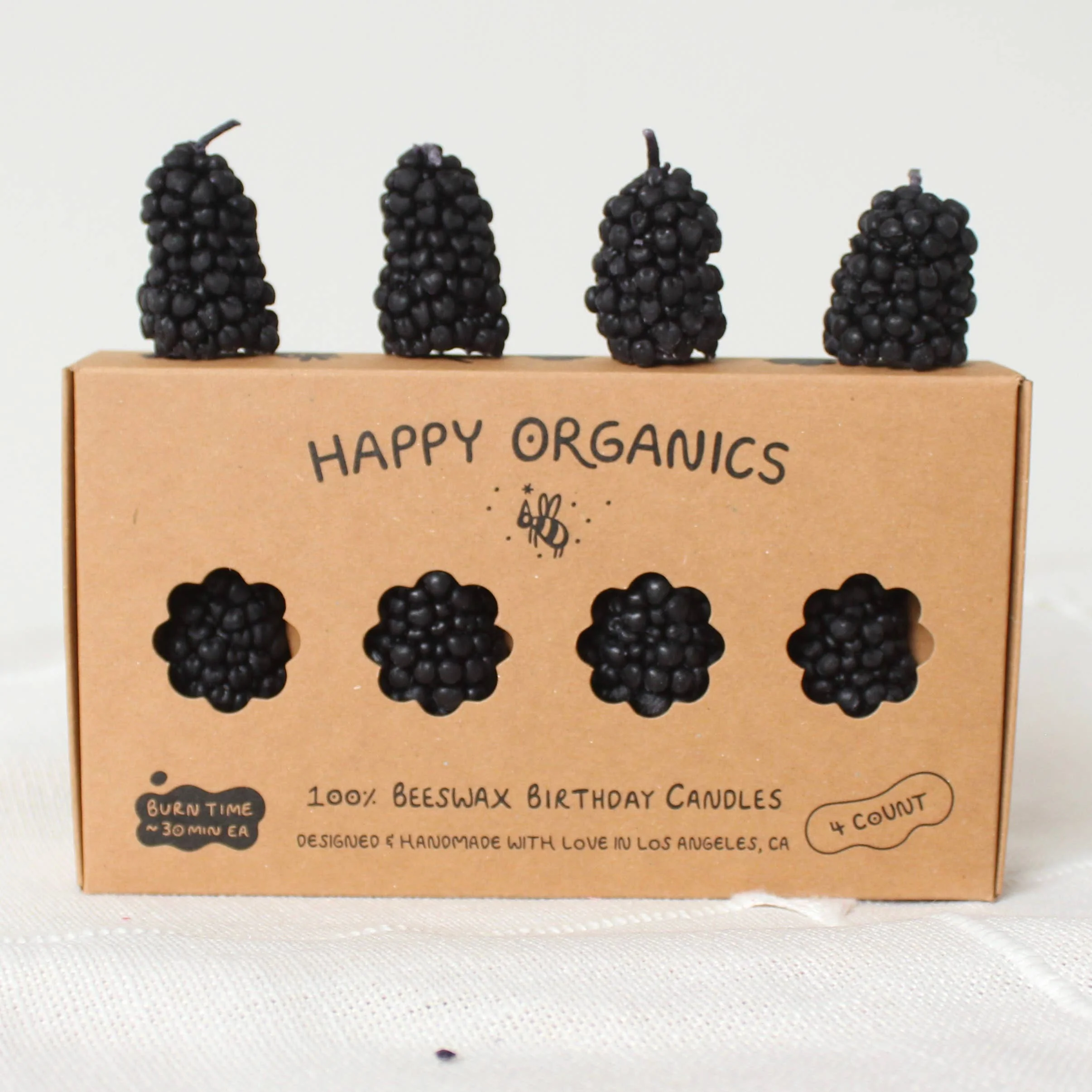 Blackberry Beeswax Birthday Candles