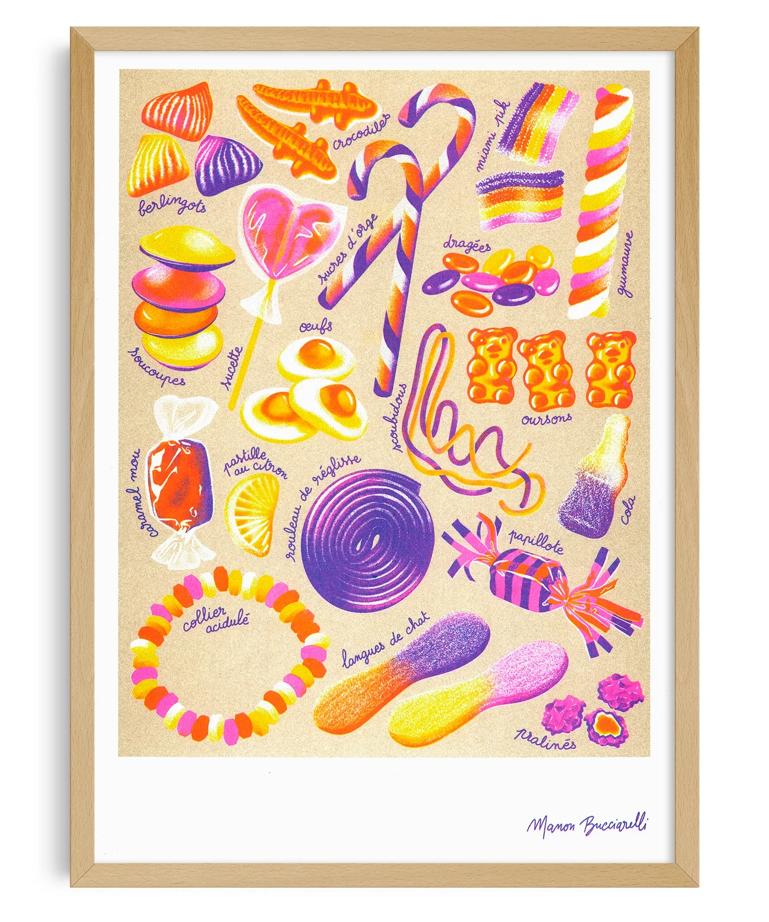 'Bonbons' Risograph Print