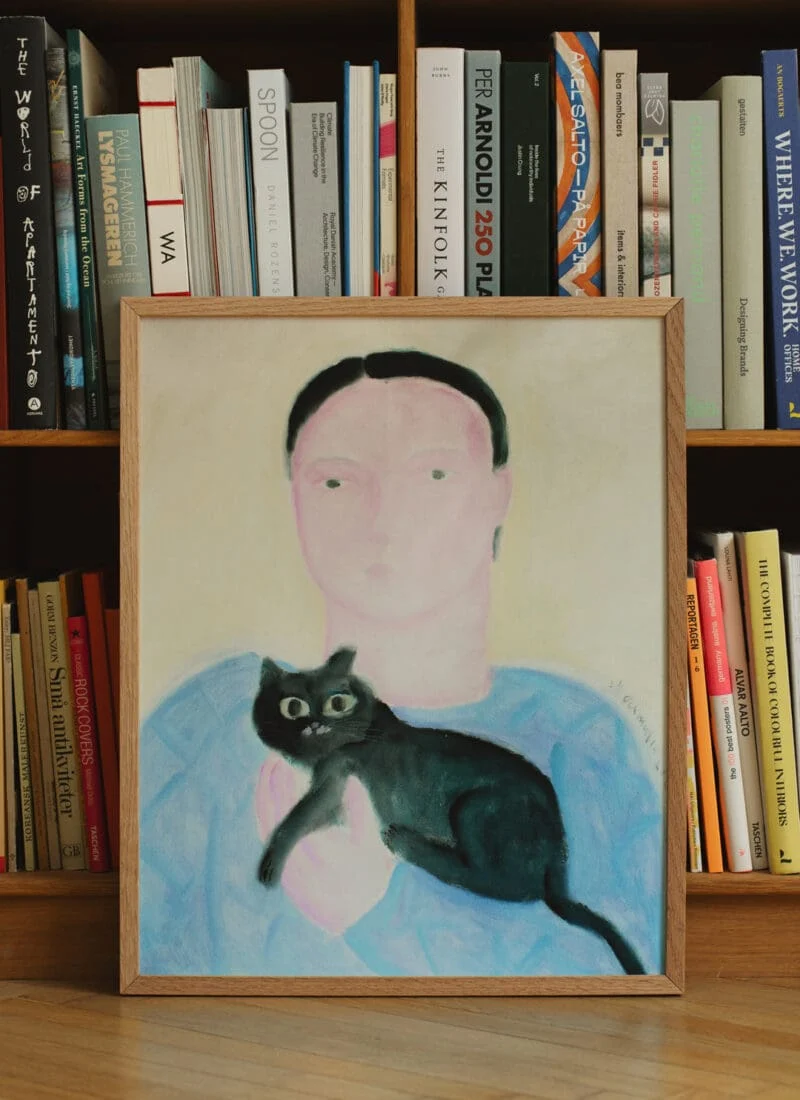 'Boy Holding a Cat' Art Print - Image 2