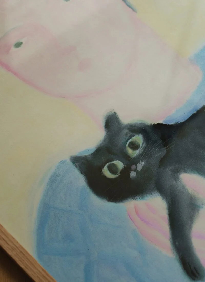 'Boy Holding a Cat' Art Print - Image 3