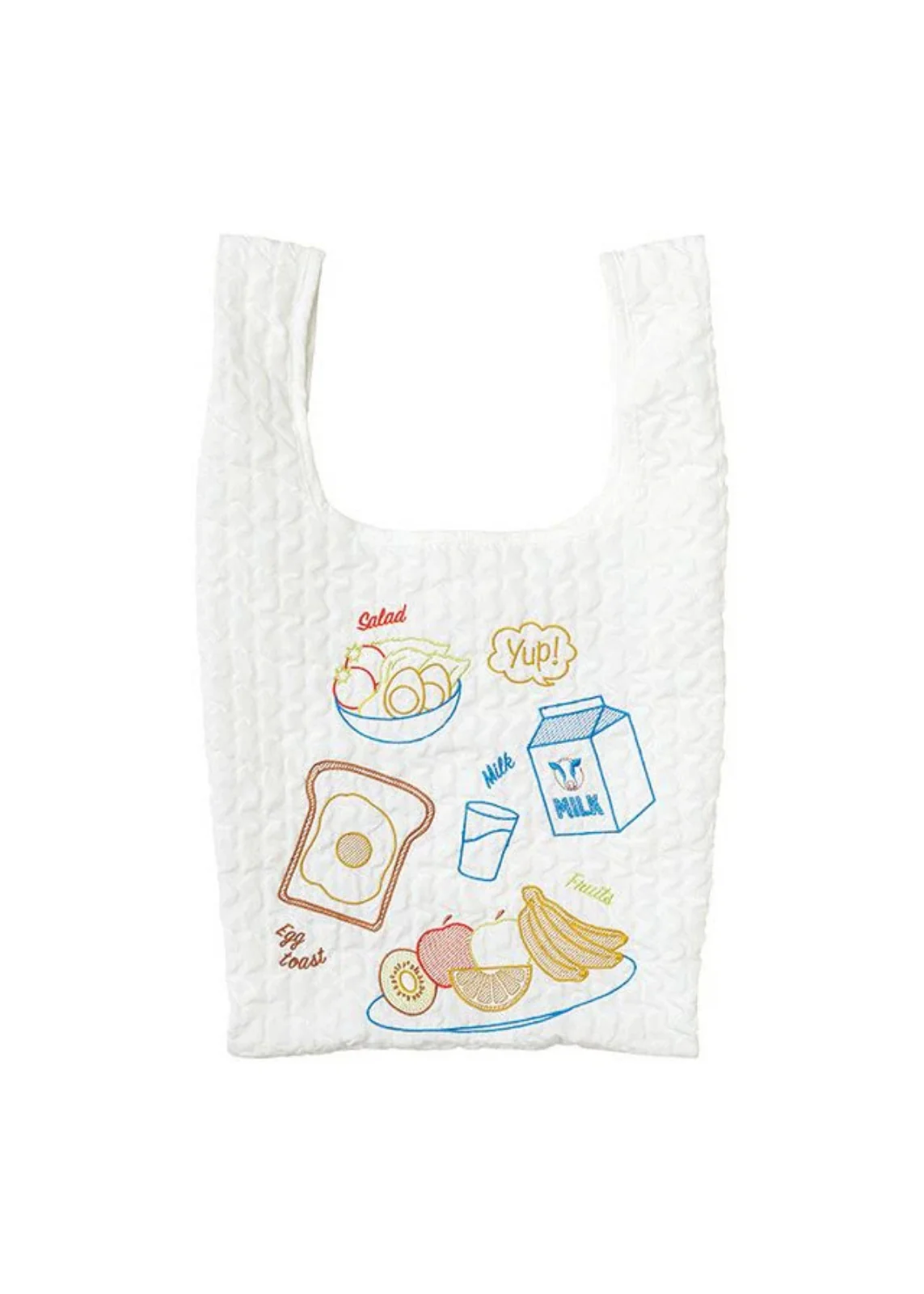 Breakfast Embroidered Shopping Bag