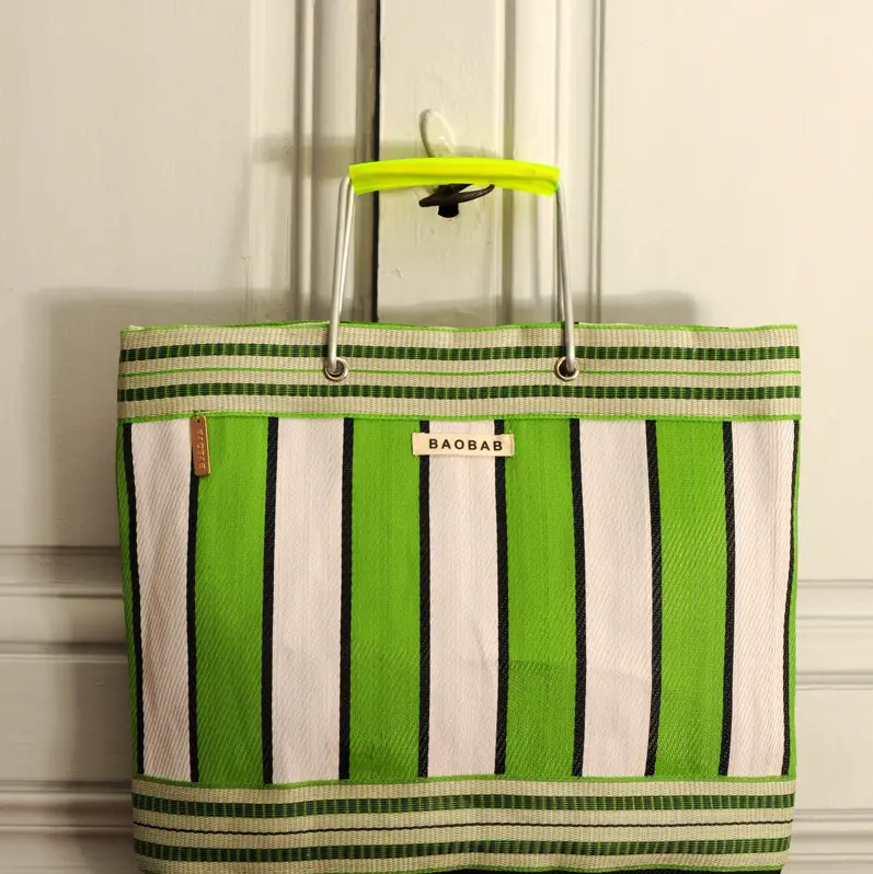 Cabas Nylon Striped Market Bag - Image 10