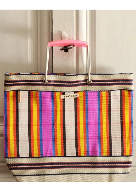 Cabas Nylon Striped Market Bag - Image 13