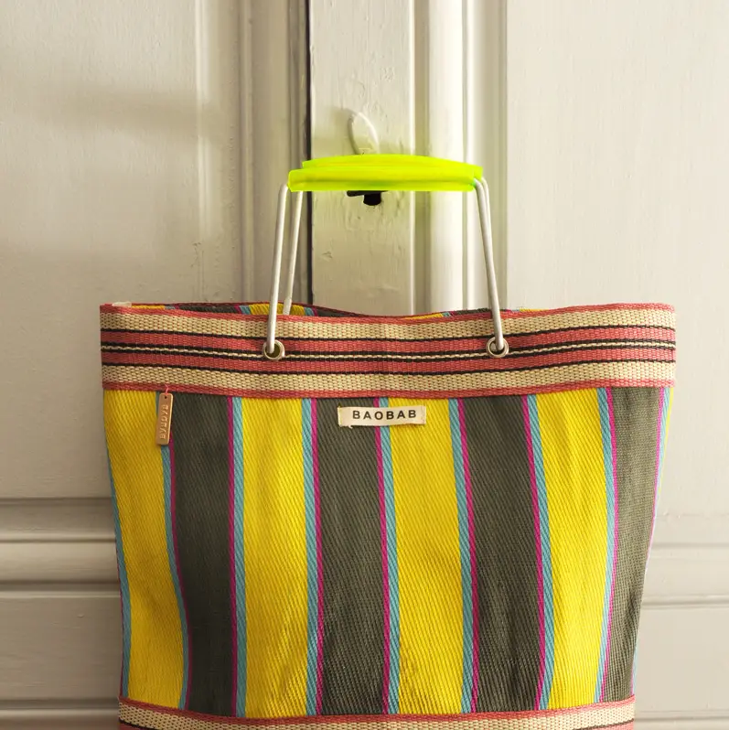 Cabas Nylon Striped Market Bag - Image 6
