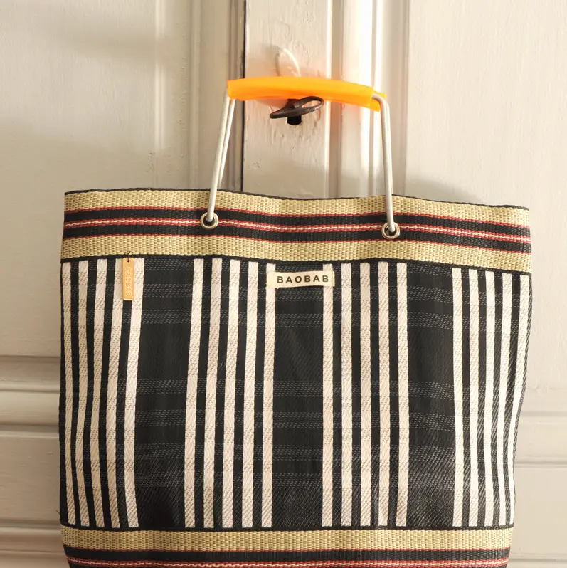 Cabas Nylon Striped Market Bag - Image 7