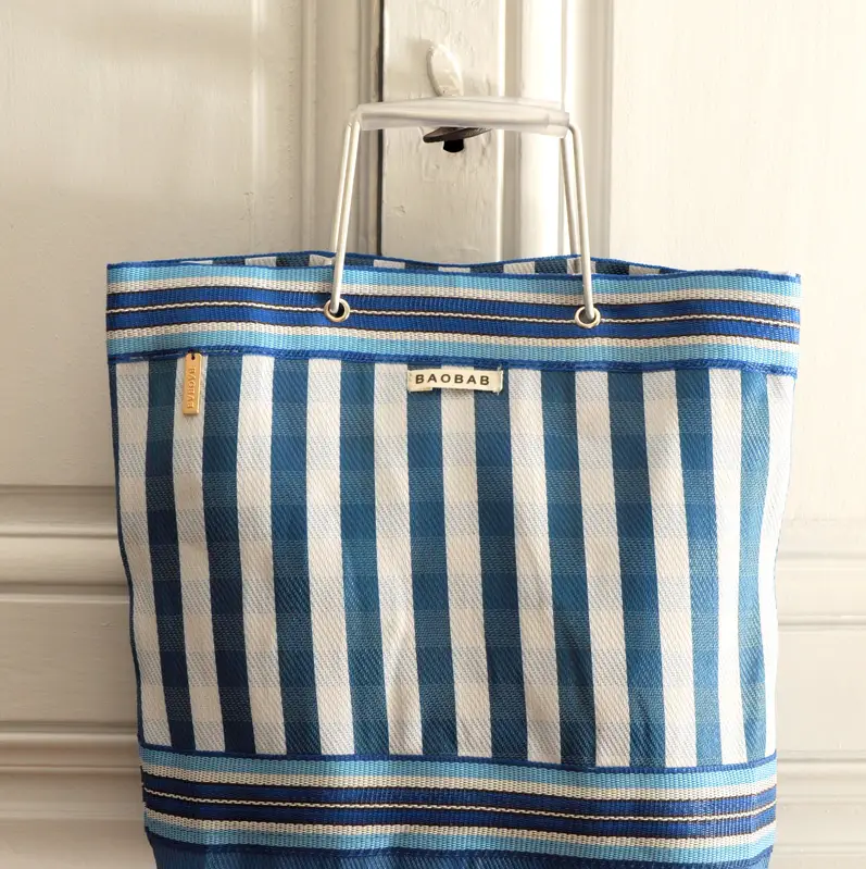 Cabas Nylon Striped Market Bag - Image 9
