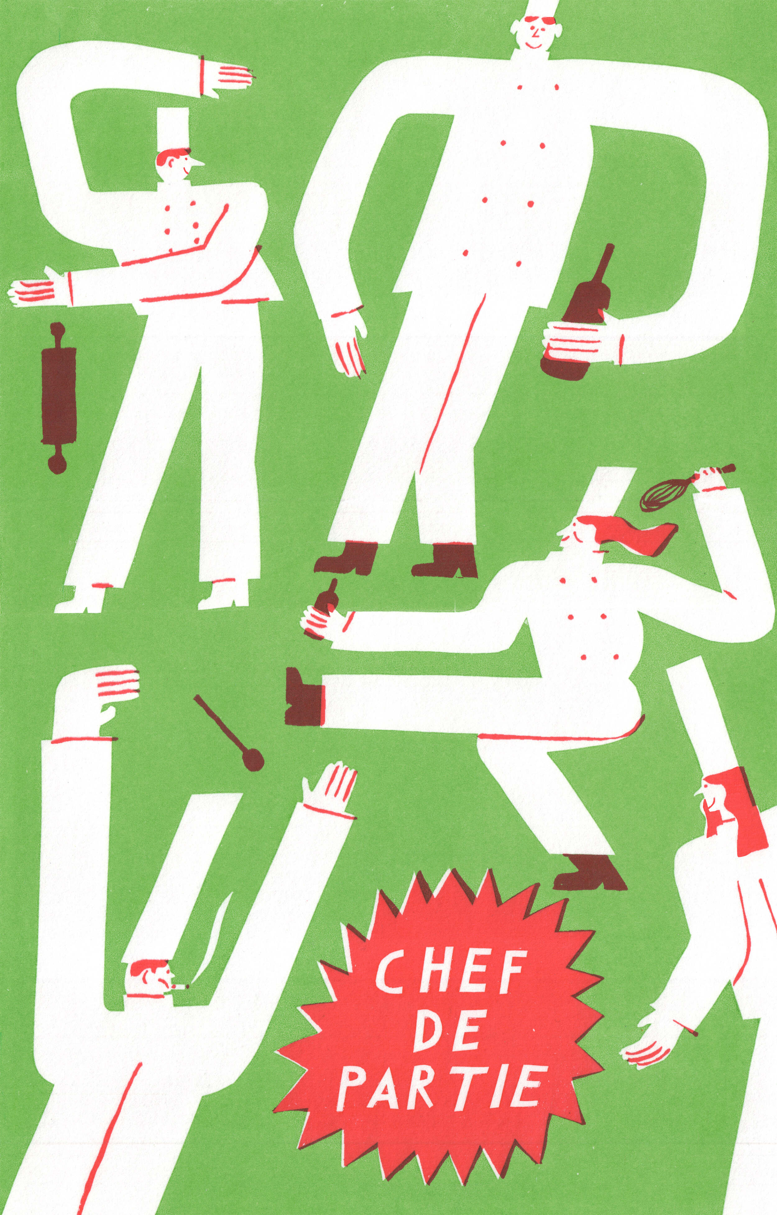 'Chef de Partie' Riso Art Print (A3)