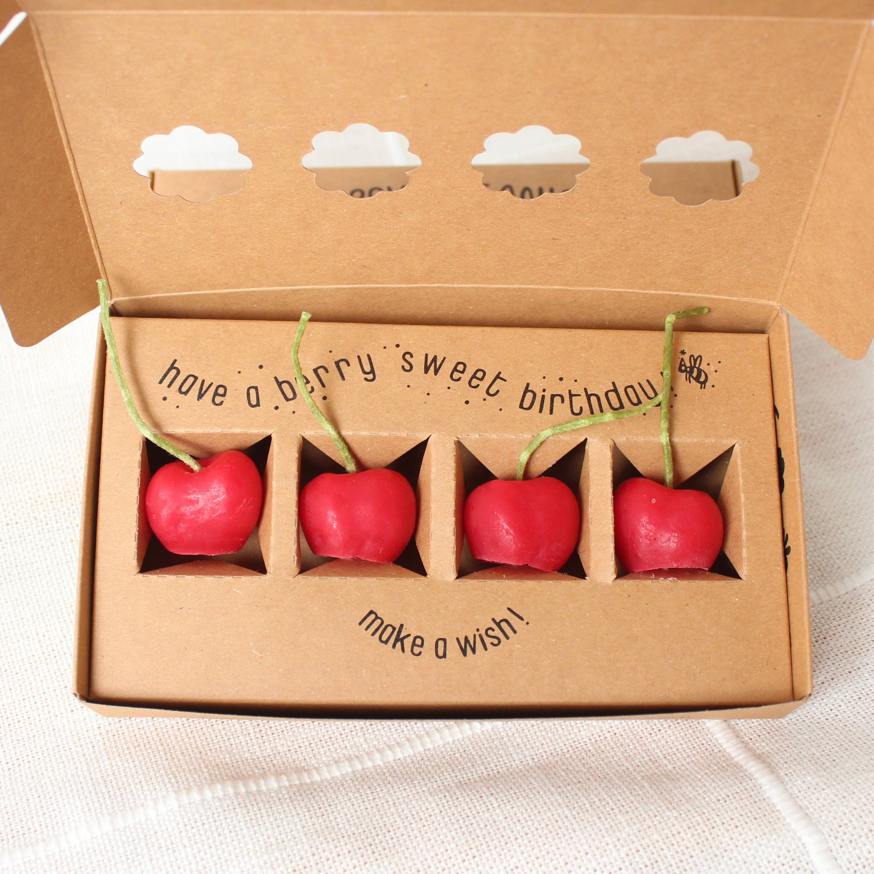 Cherry Beeswax Birthday Candles - Image 3