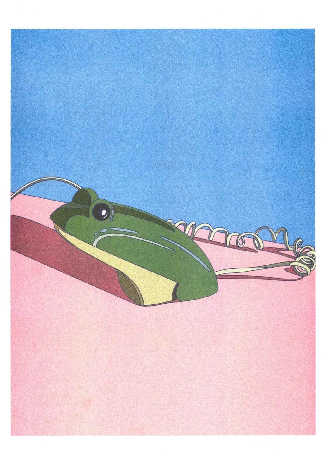 'Crusader Frog Phone' Risograph Print