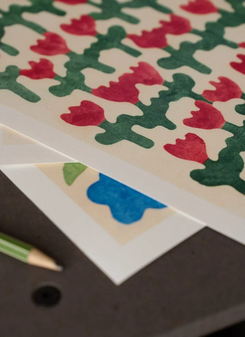'Dancing Red Flowers' Art Print - Image 3