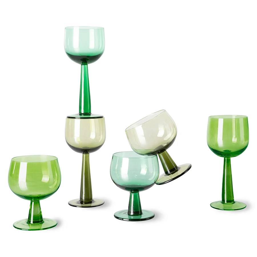 Emeralds Wine Glass  Low - various colours - Image 11