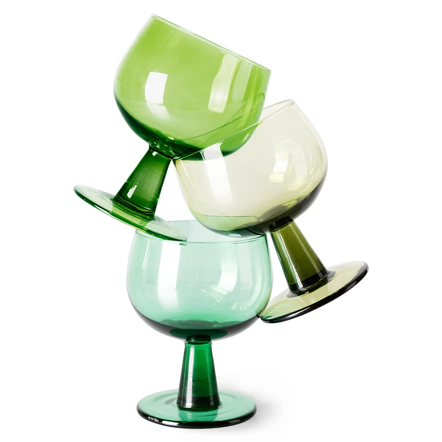 Emeralds Wine Glass  Low - various colours - Image 12