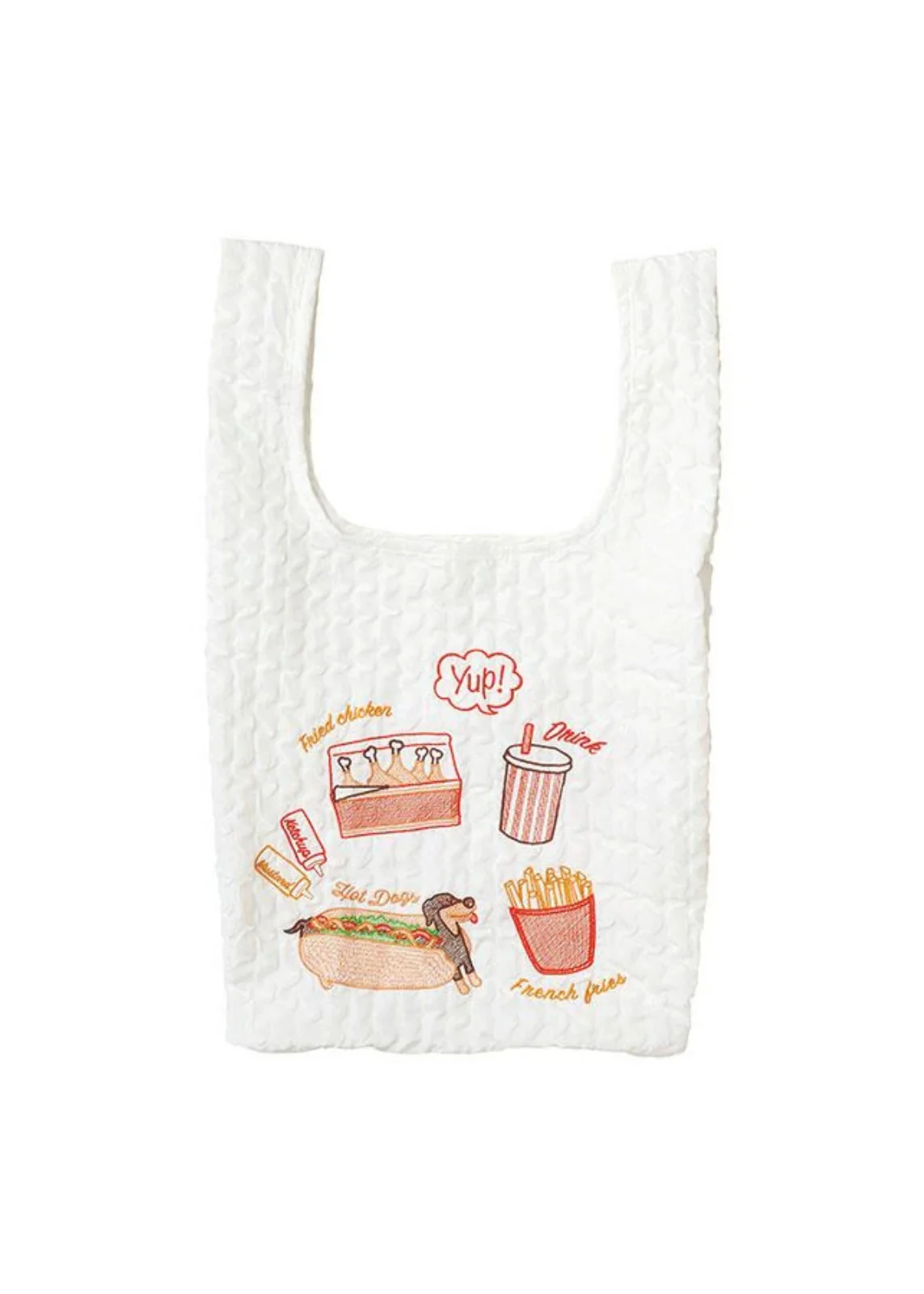 Fast Food Embroidered Shopping Bag