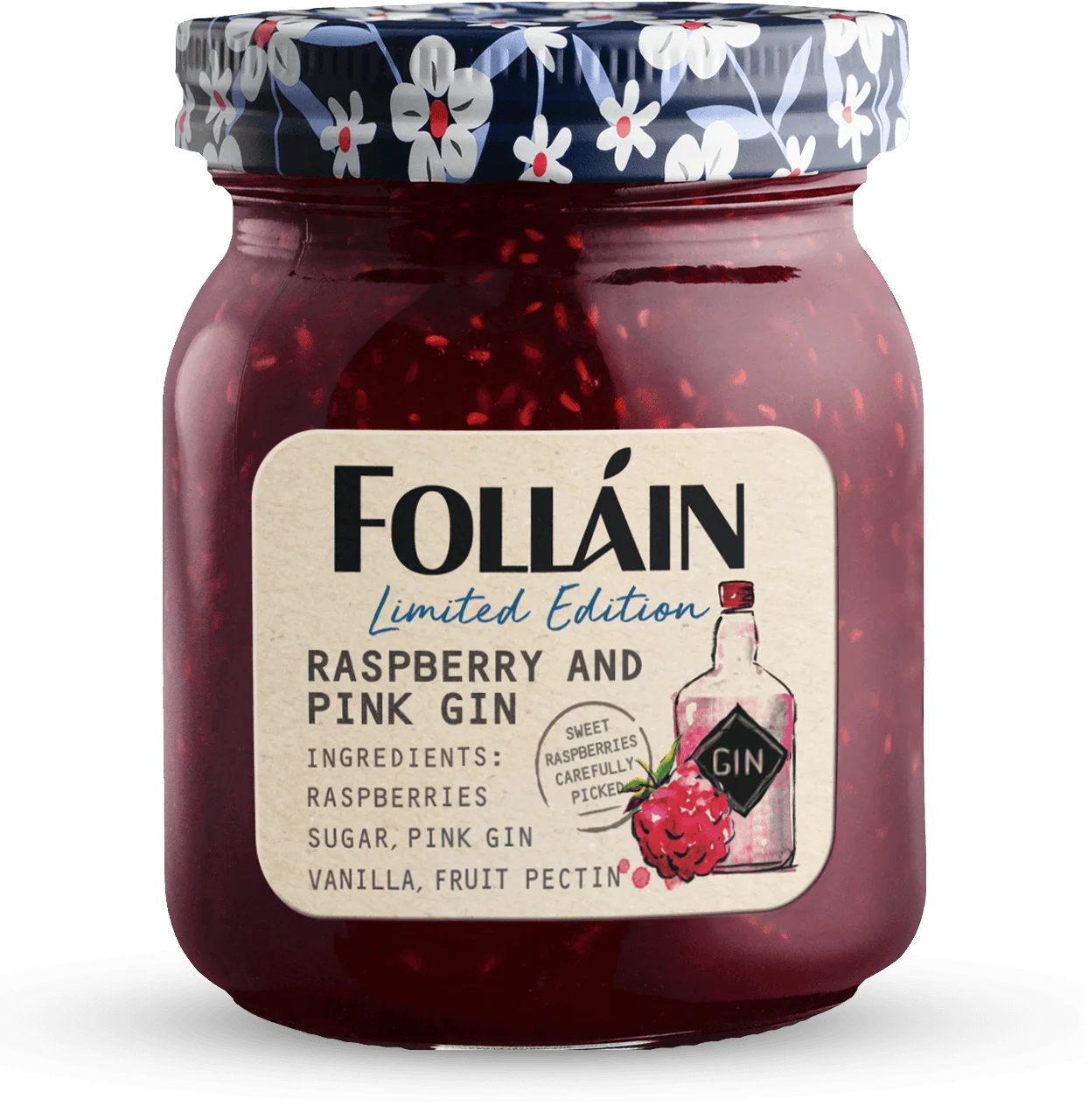 Folláin Raspberry and Pink Gin Jam