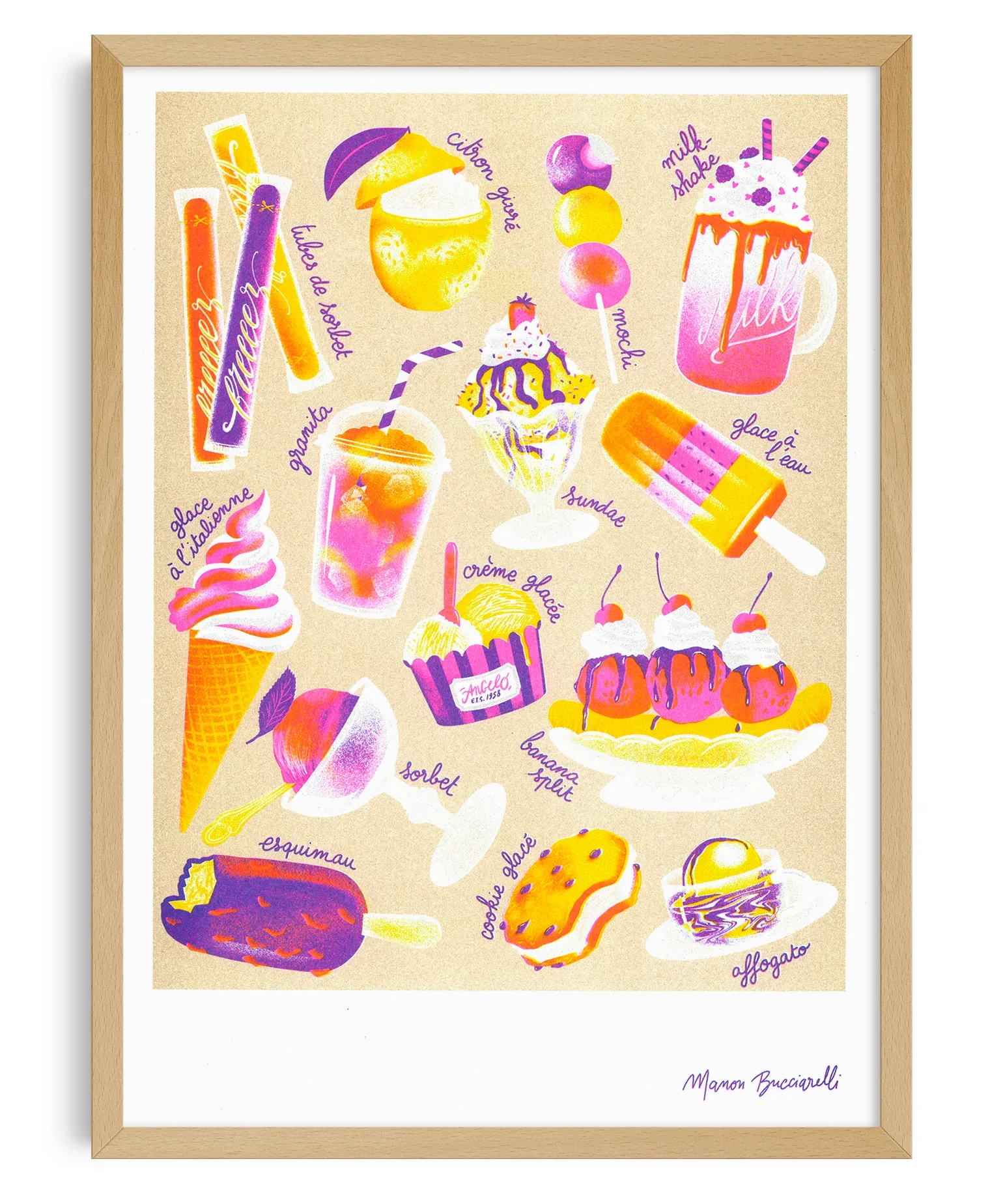 'Glaces' Risograph Print