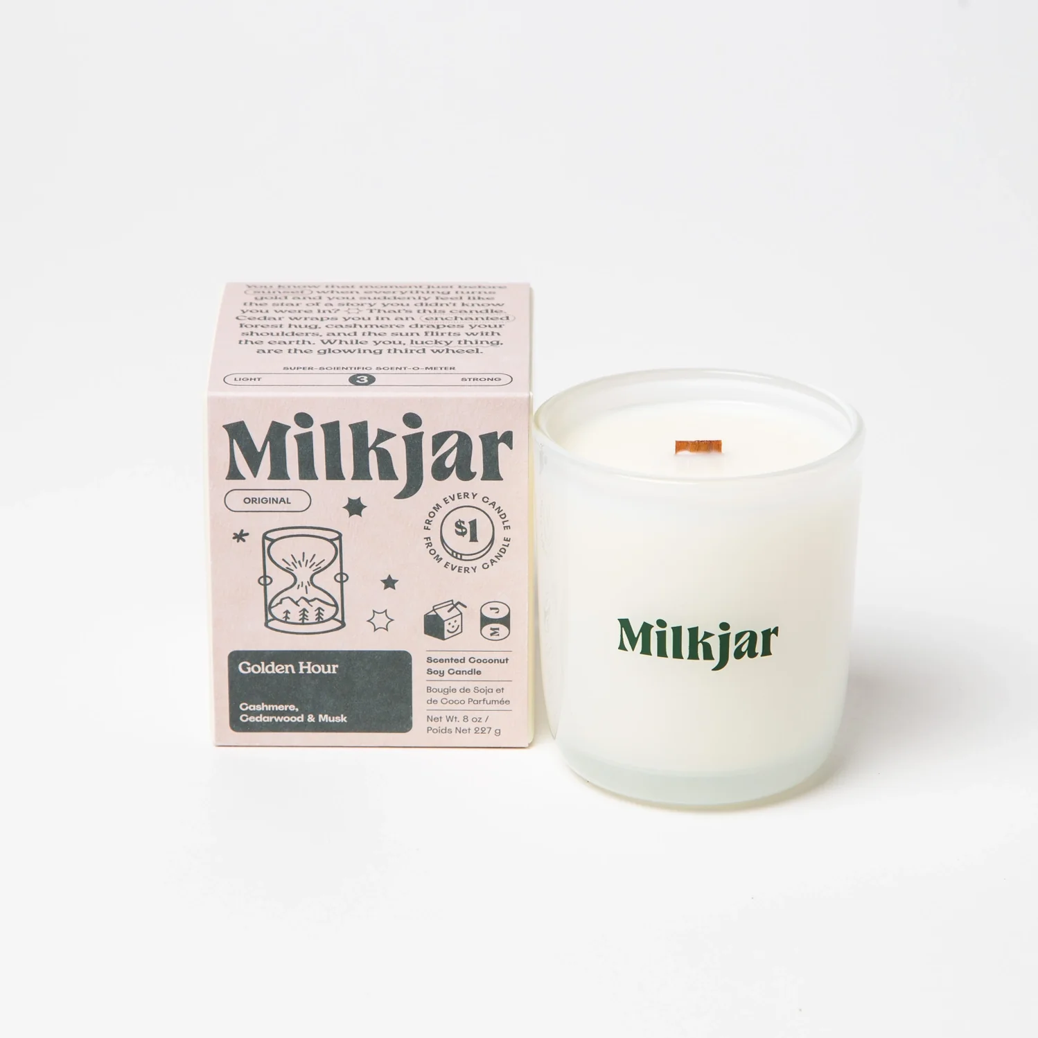 Golden Hour - Cashmere, Cedarwood Coconut Soy 8oz Candle - Image 4
