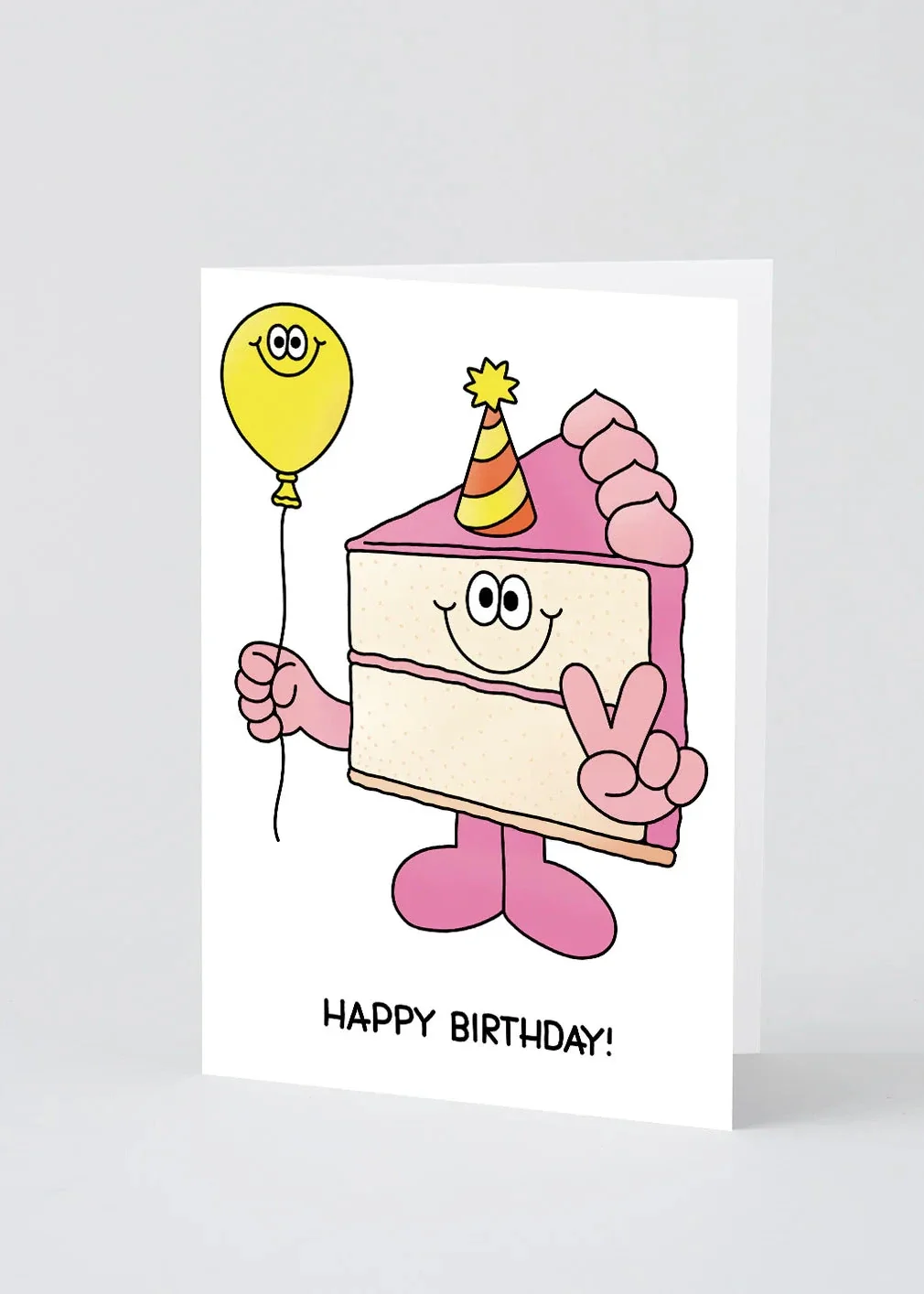 Happy Birthday Cake Slice & Balloon Greetings Card - Image 2
