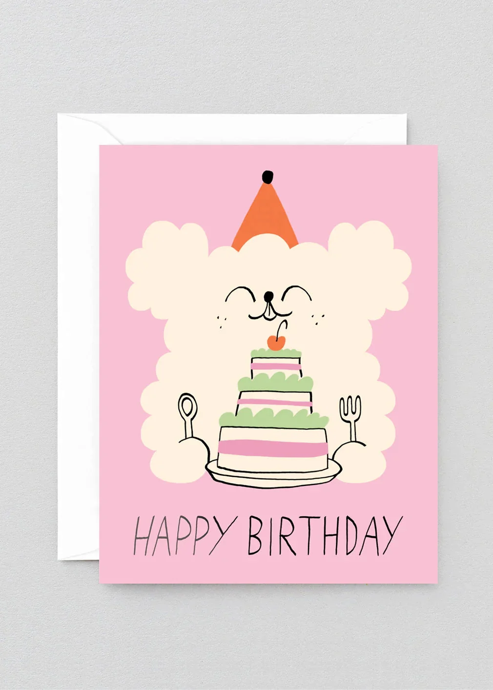 Happy Birthday Dog & Cake Greetings Card