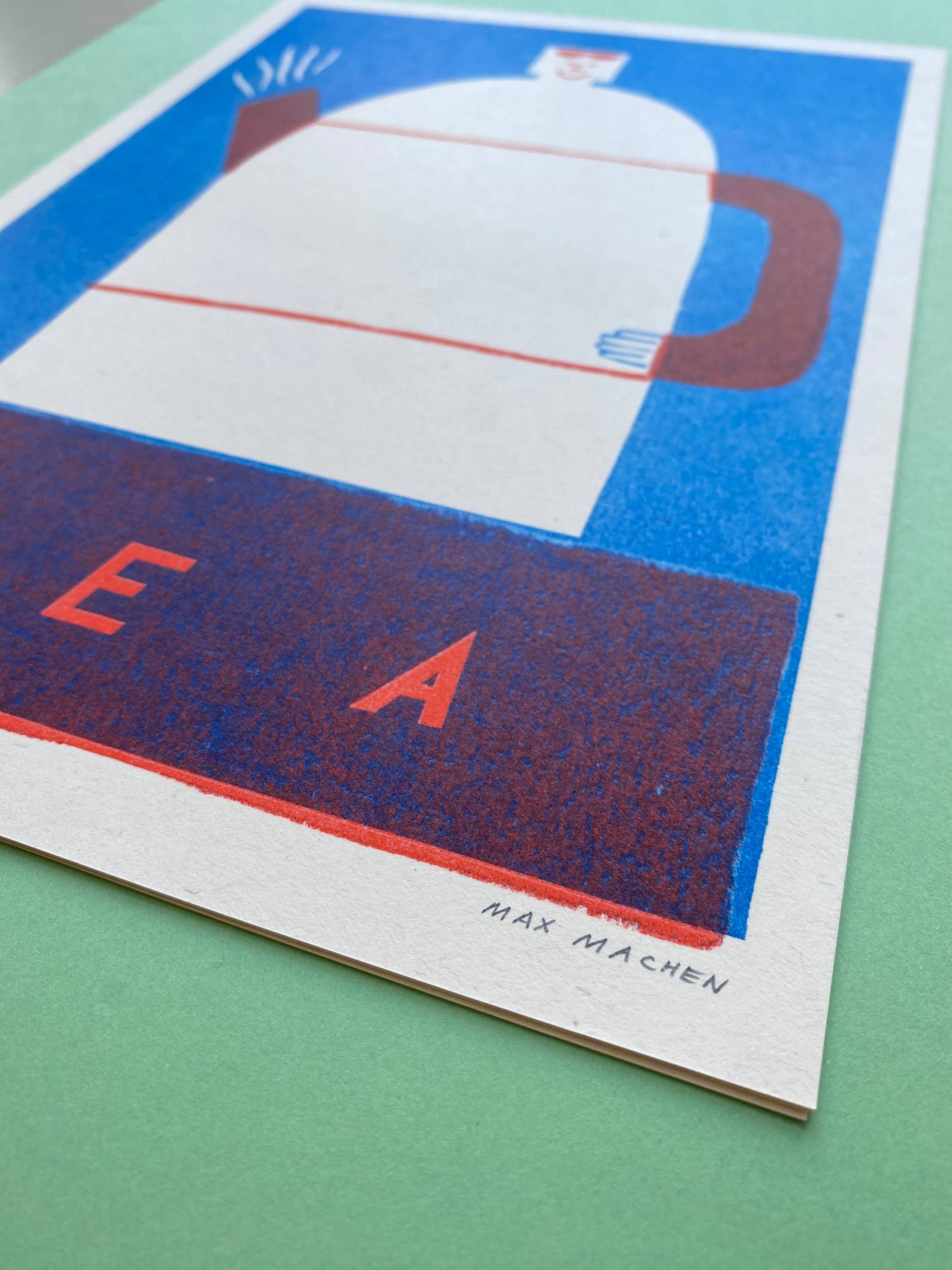 'Happy Tea Pot' Riso Art Print (A4) - Image 5