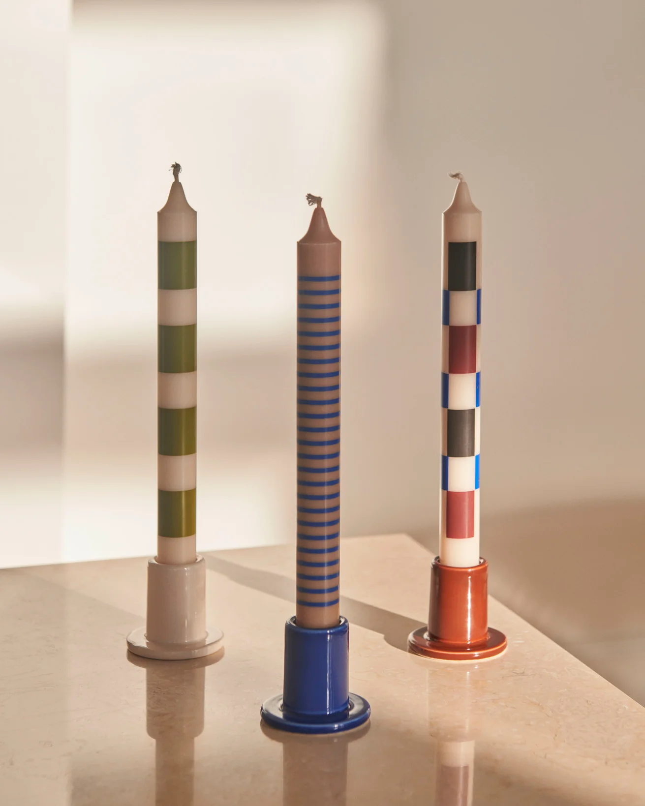 HAY Tube Stoneware Candle Holder - various colours - Image 3