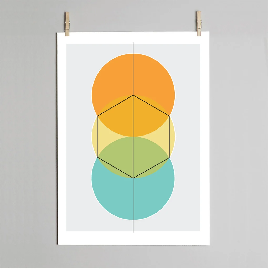 'How to Draw a Hexagon' Art Print