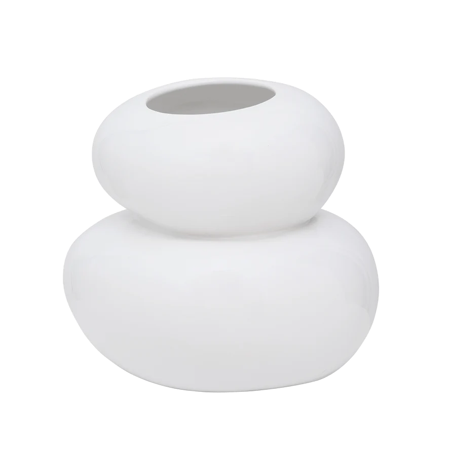Large White Pebble Vase