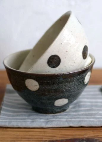 Mizutama Polka Dot Rice Bowl - two colours - Image 8