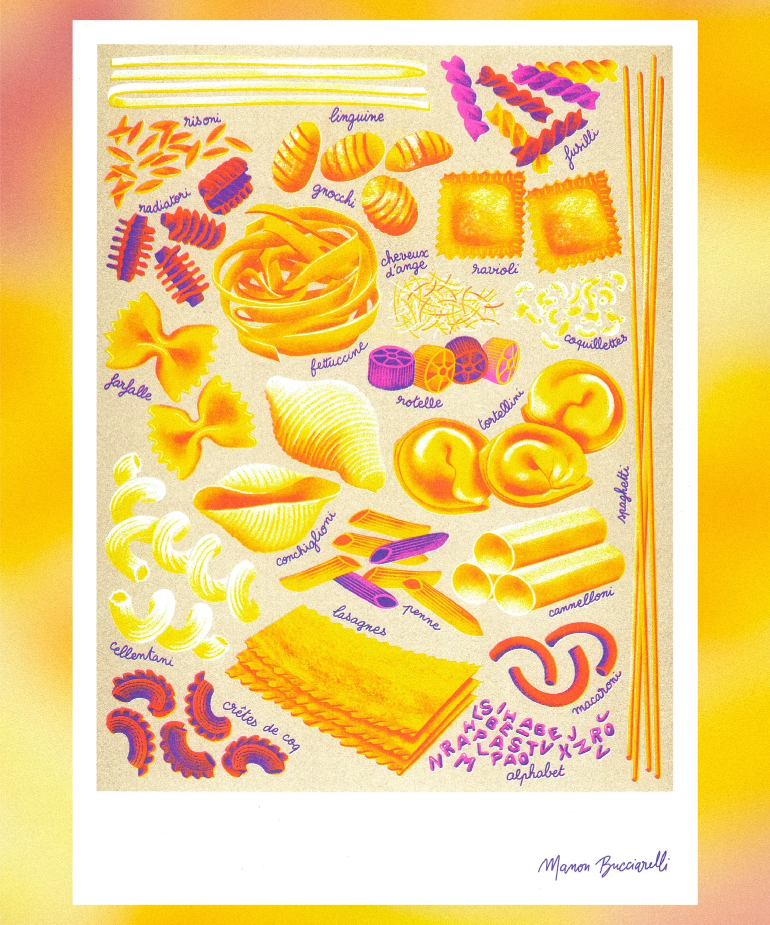 'Pâtes' Risograph Print - Image 4