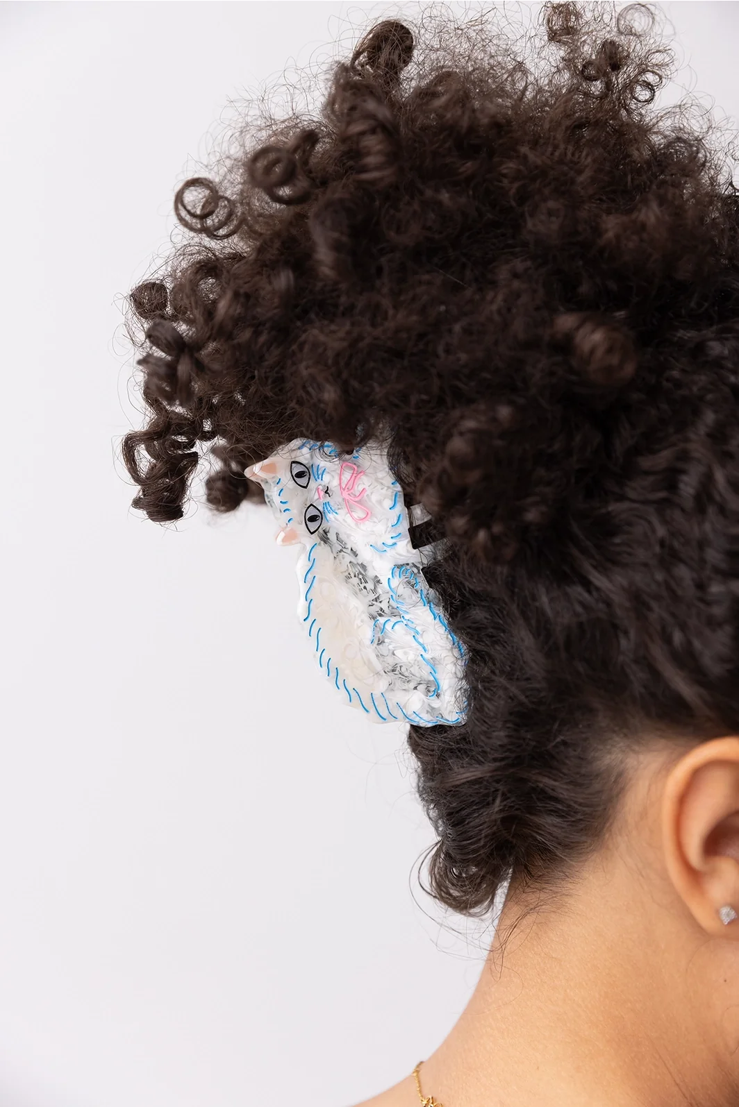 Pretty Kitty Claw White Hair with Pink Bow - Image 2