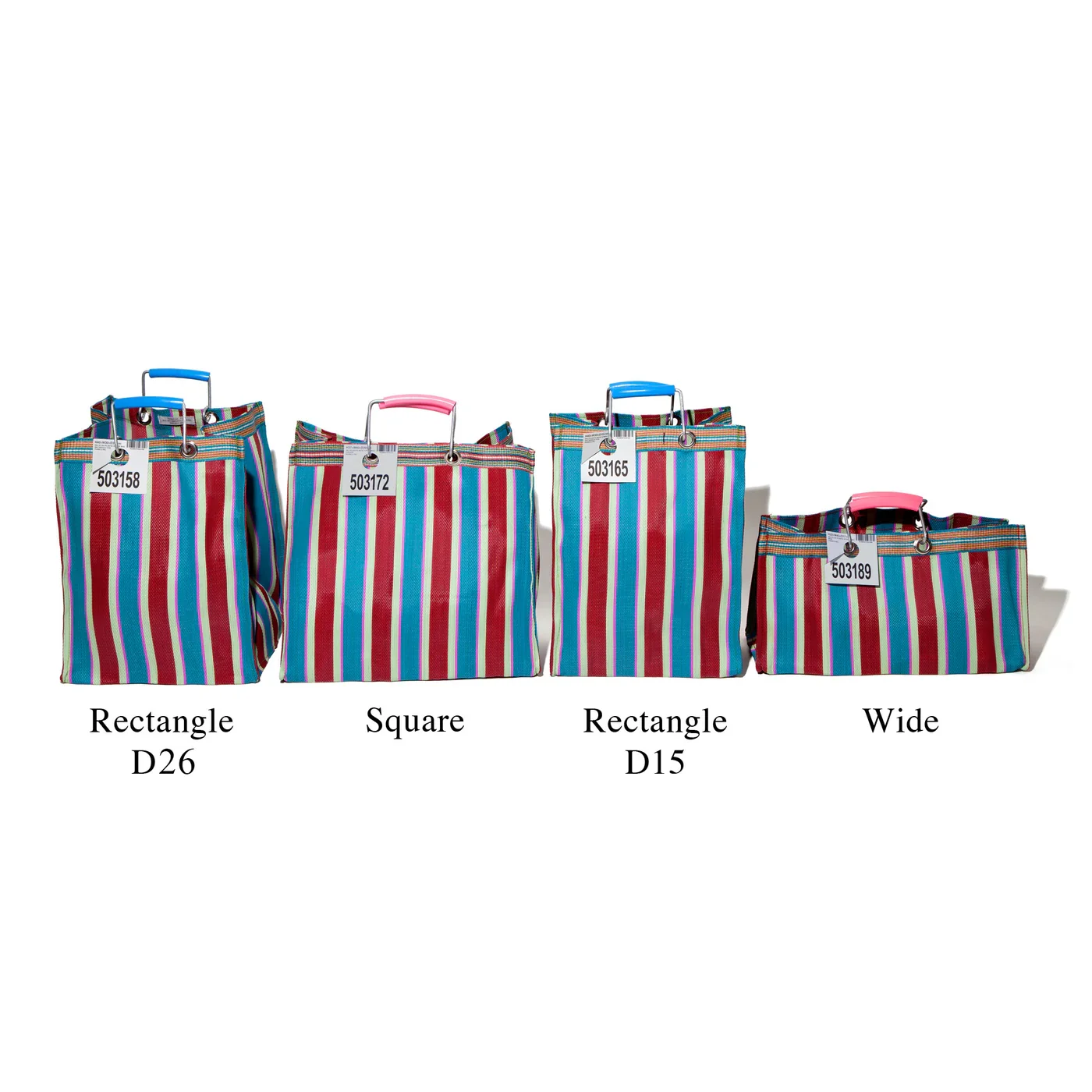 Recycled Plastic Striped Market Bag D15 - Image 3