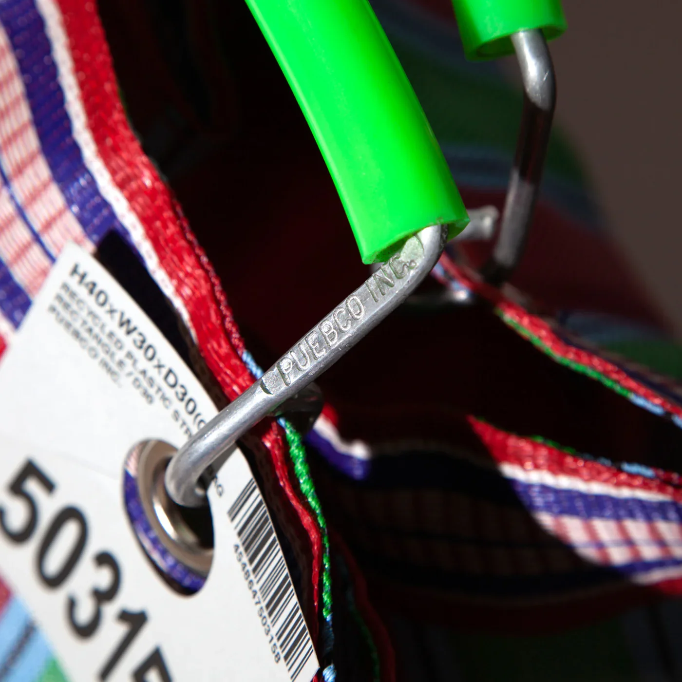 Recycled Plastic Striped Market Bag D15 - Image 4