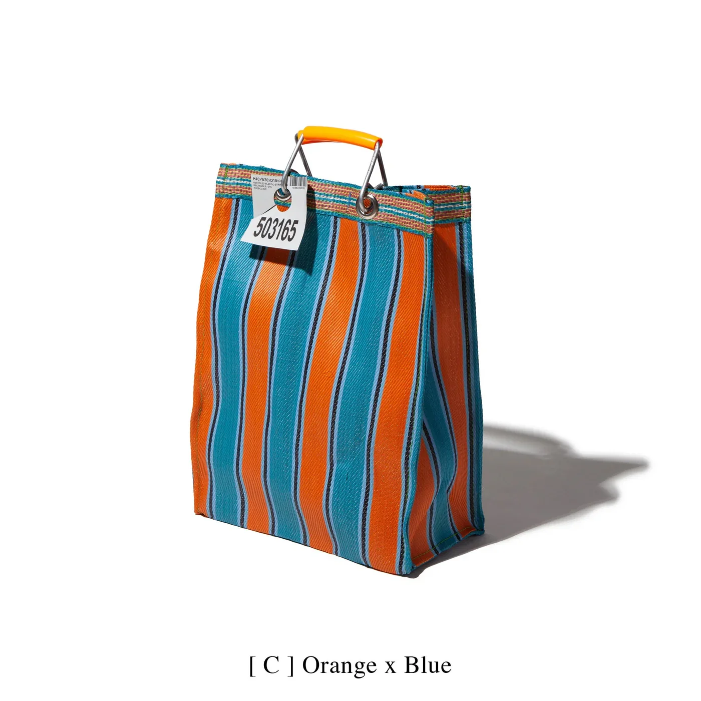 Recycled Plastic Striped Market Bag D15 - Image 7