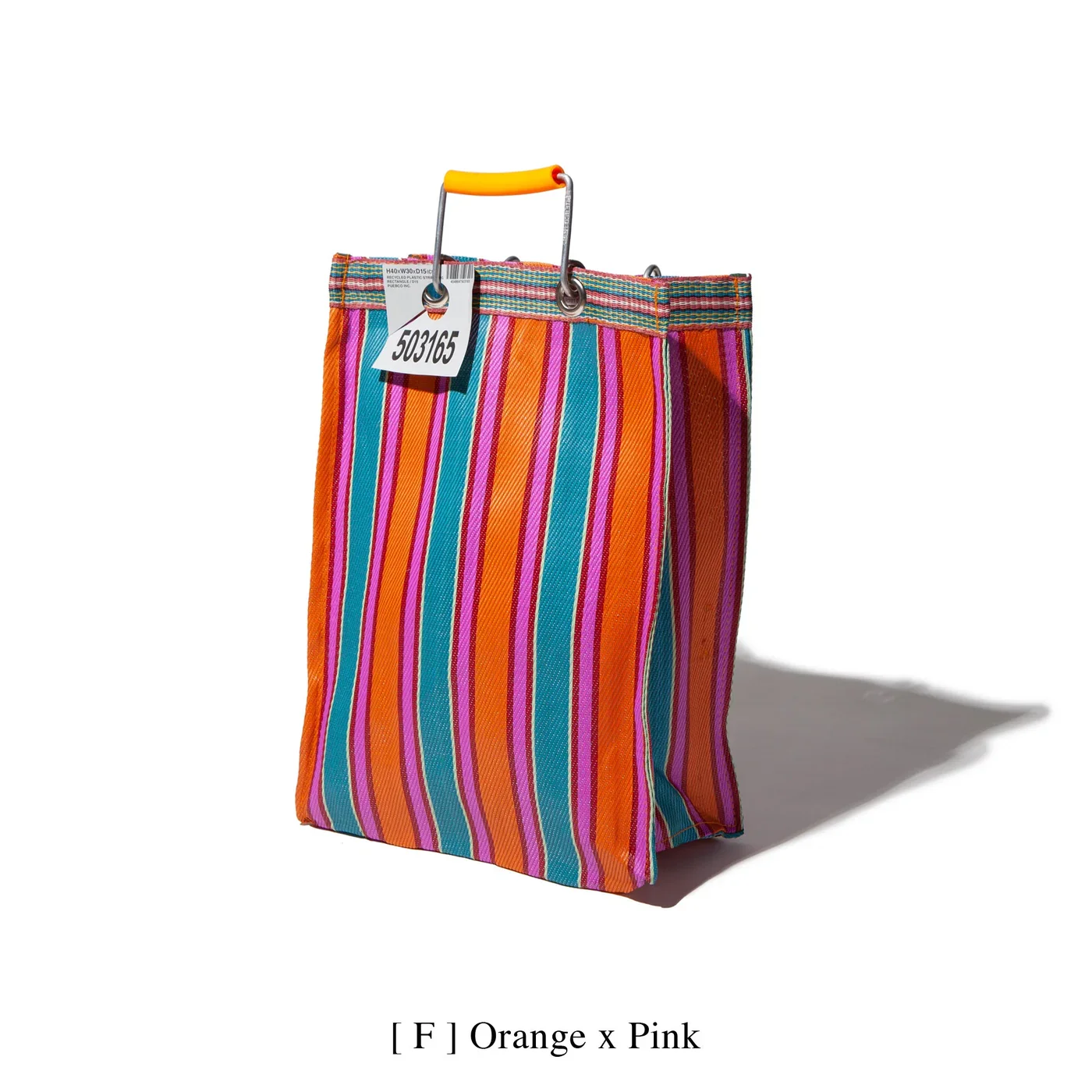 Recycled Plastic Striped Market Bag D15 - Image 9