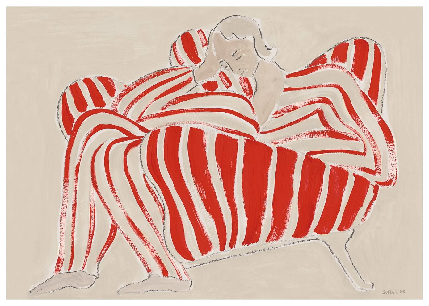 'Red Chair' Art Print - Image 4