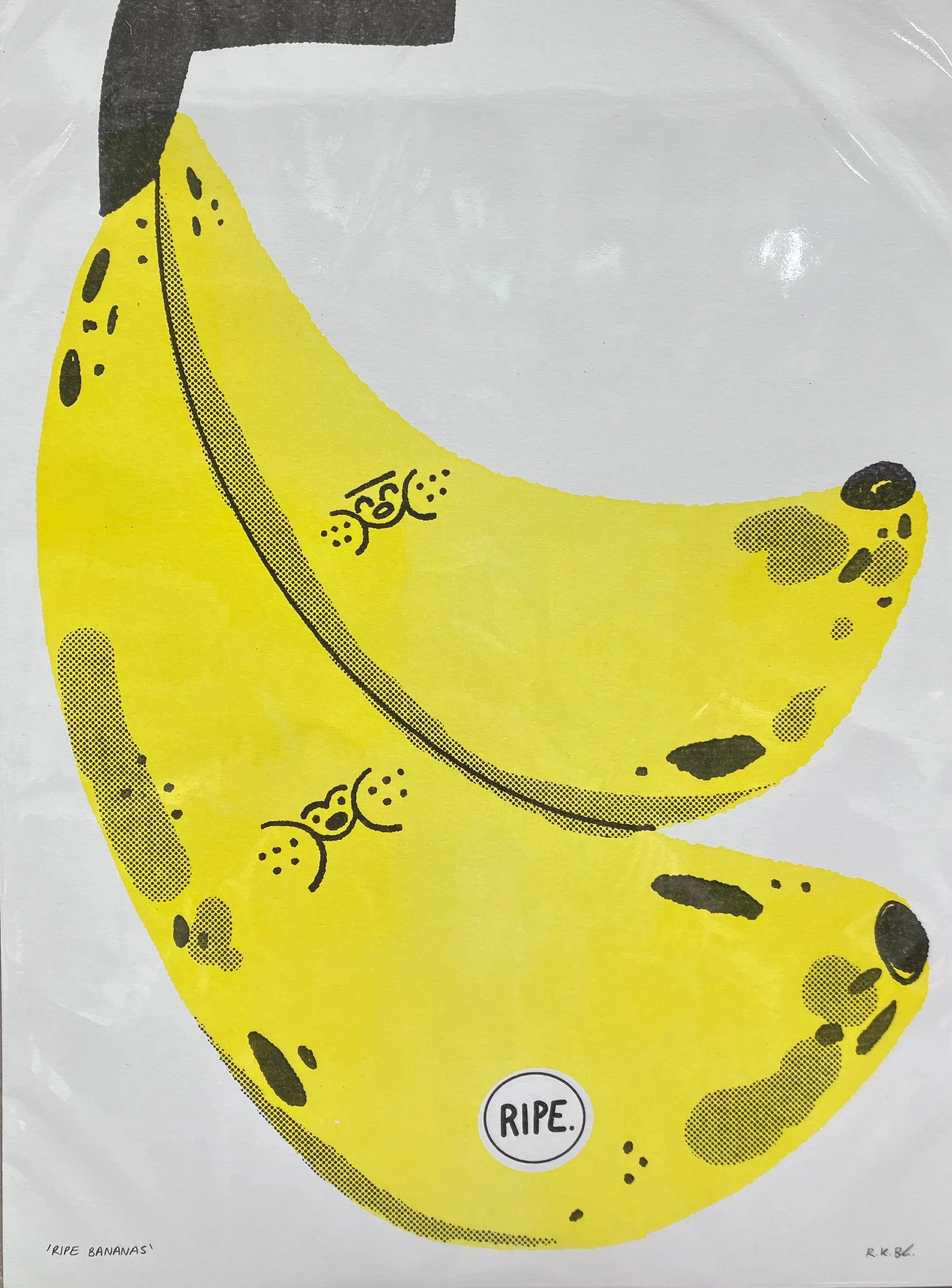 Ripe Bananas - A3 Riso Print by Rebecca Buchanan