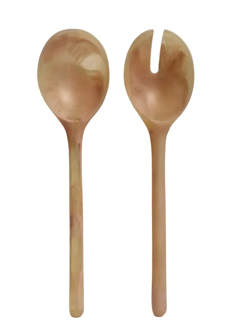 Salad Servers Peach Coral Set