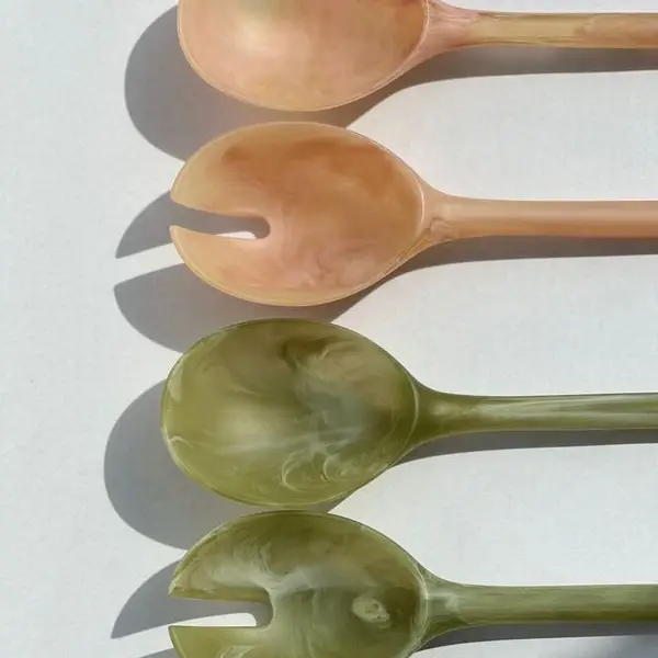 Salad Servers Peach Coral Set - Image 5