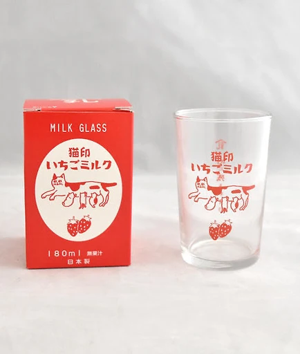 Seiy Nekojirushi Cat Milk Glass - Red