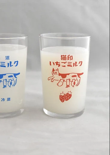Seiy Nekojirushi Cat Milk Glass - Red - Image 2