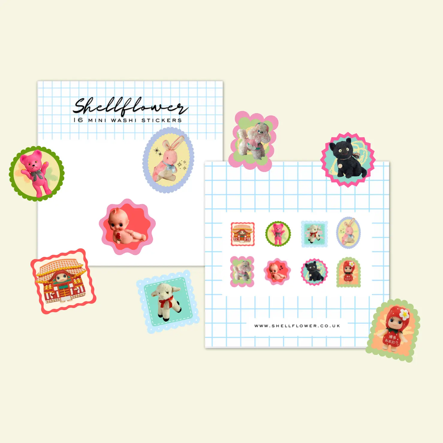Shellflower Washi Flake Sticker Pack - various designs