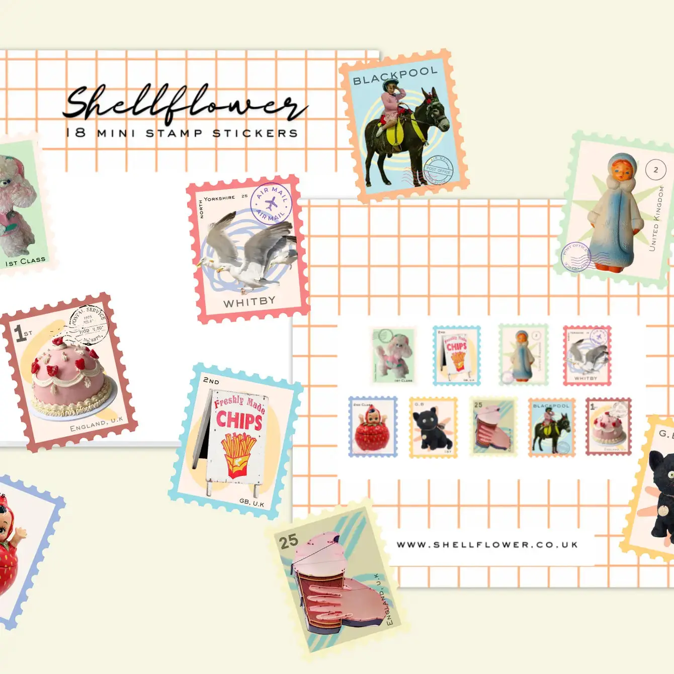 Shellflower Washi Flake Sticker Pack - various designs - Image 12