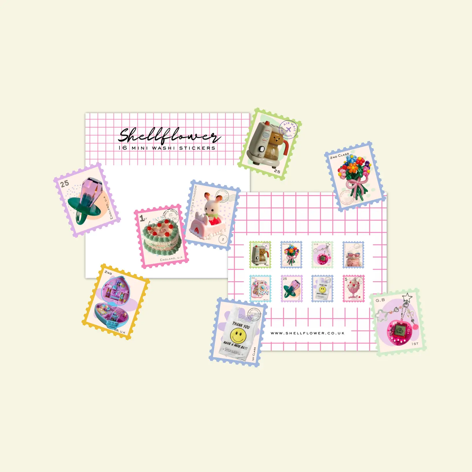 Shellflower Washi Flake Sticker Pack - various designs - Image 8