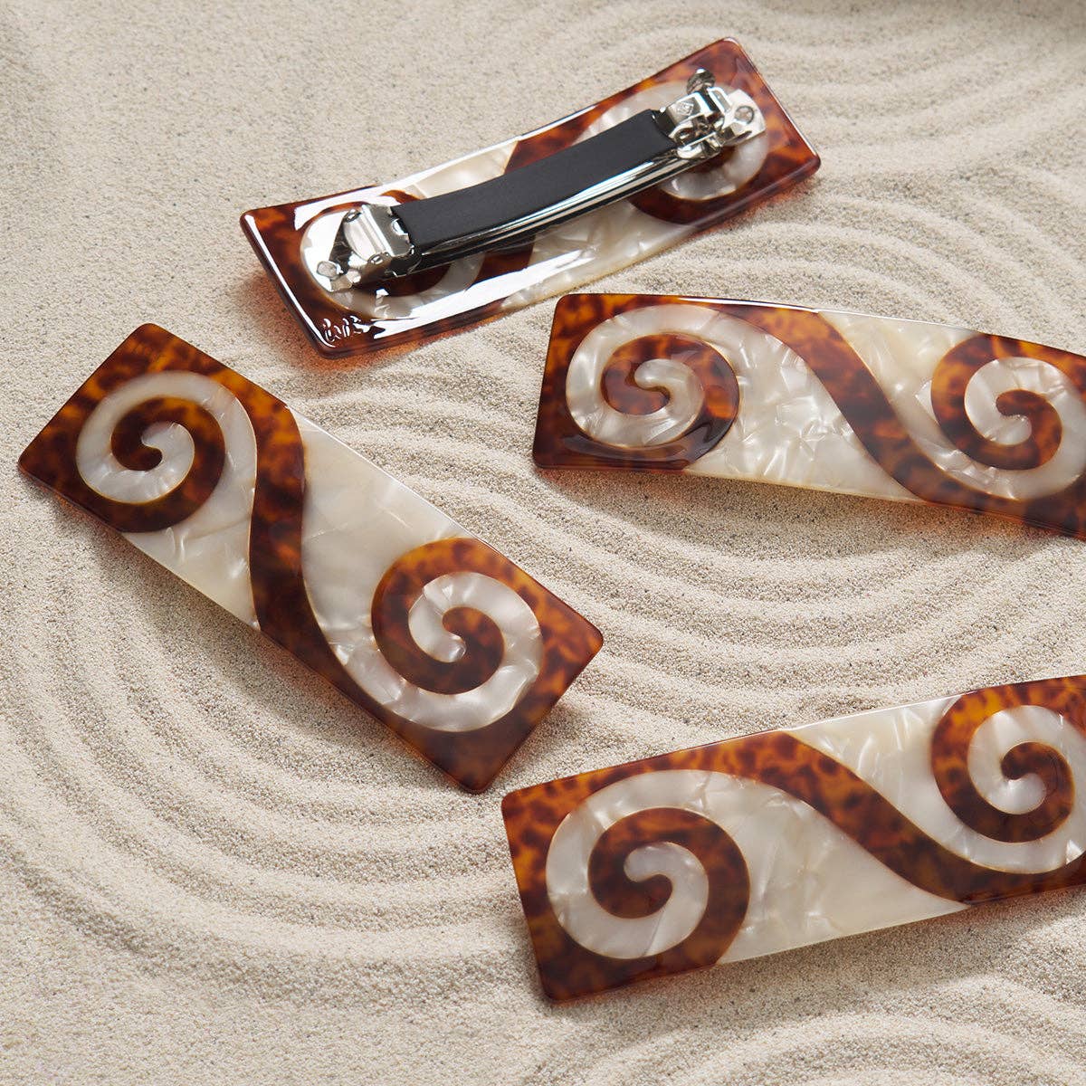Spiral French Barrette Tortoise Hair Clip - Image 2