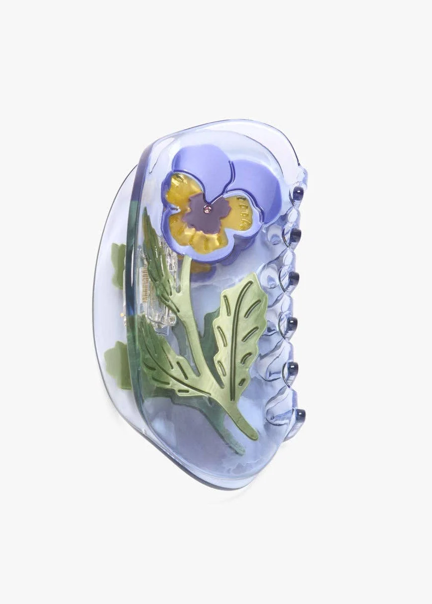 Violet Pansy Hair Claw Clip
