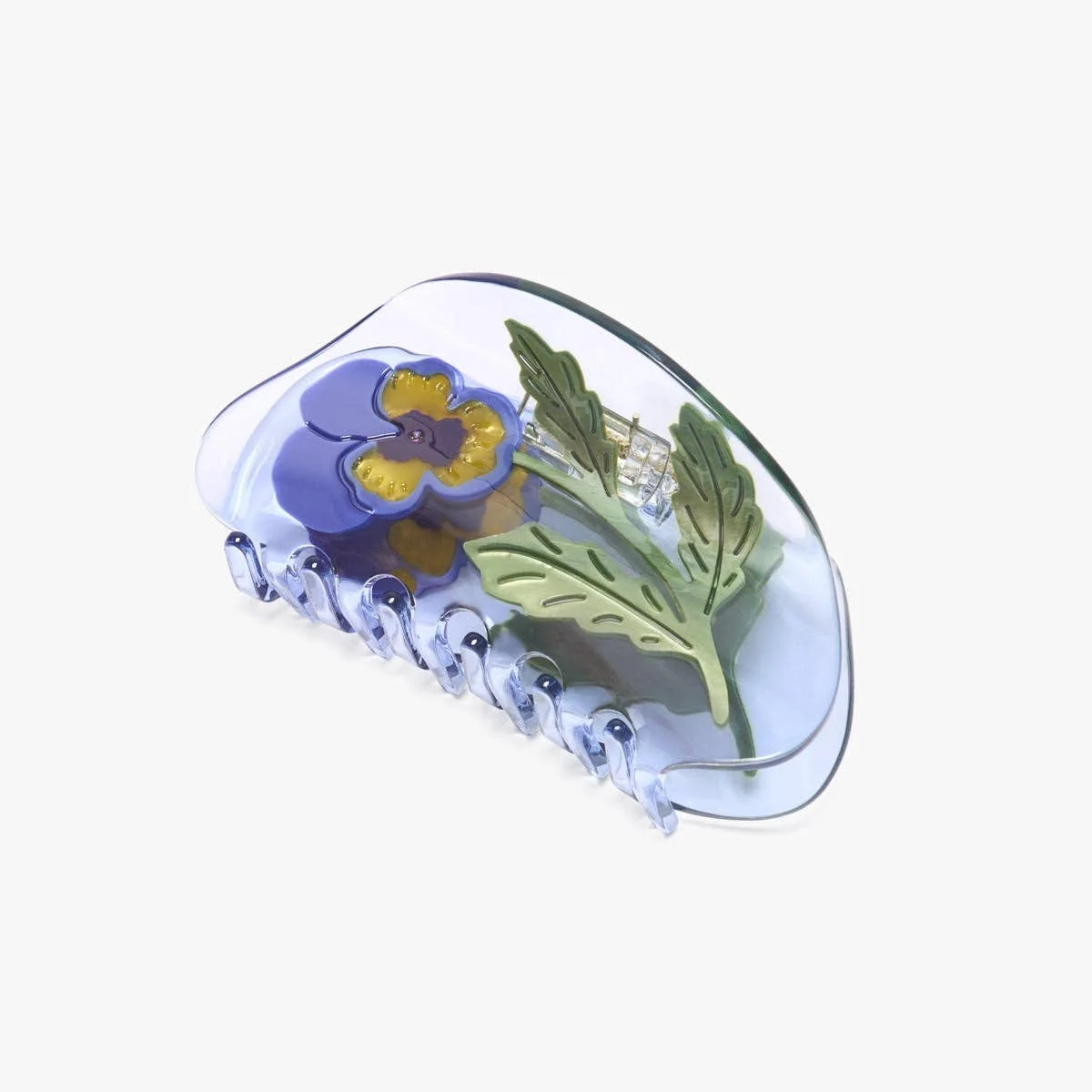 Violet Pansy Hair Claw Clip - Image 4